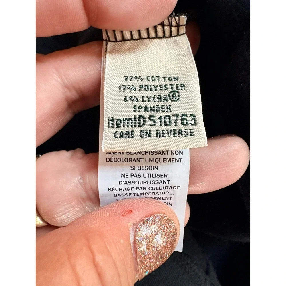 LL Bean Women's Sweatpants Medium Black Soft Elastic Waist Cotton Blend - Picture 4 of 6